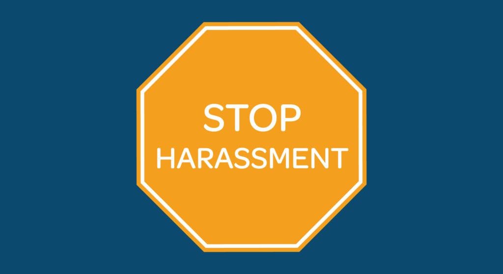 Stop Harassment sign