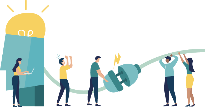 workers plugging into idea machine