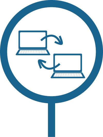 2014 Computer icon Illustration of two computers with arrows