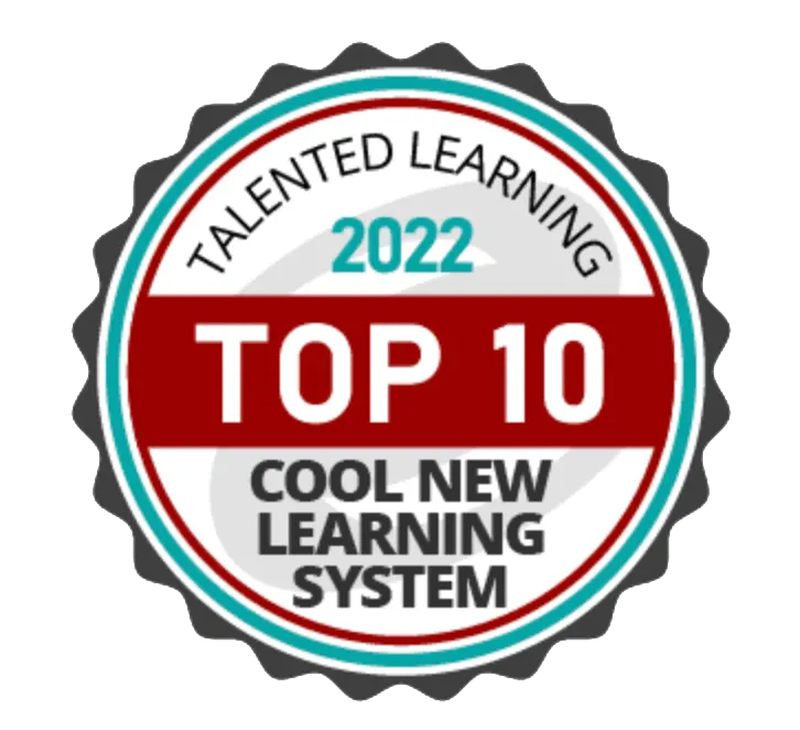 Award badge for top 10 cool new learning system